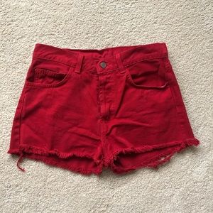 🌟Brandy Melville red denim shorts